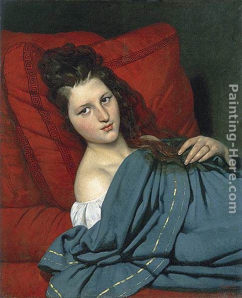 Half-length Woman Lying on a Couch painting - Joseph-Desire Court Half-length Woman Lying on a Couch art painting